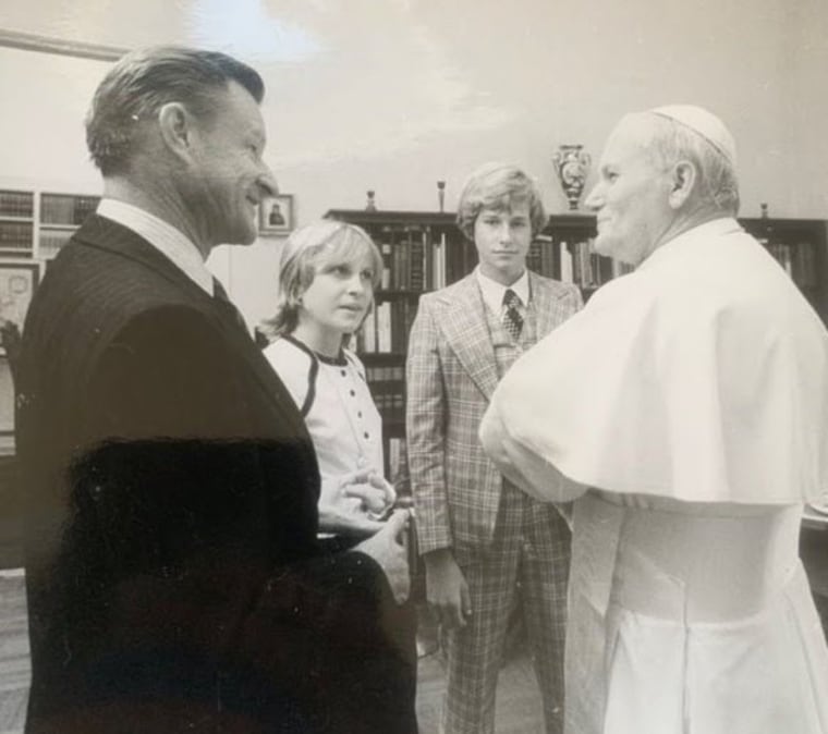 Mika Brzezinski meeting Pope John Paul II.