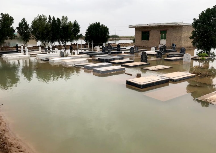 Image: Flooding in a graveyard near Ahwaz, Iran.
