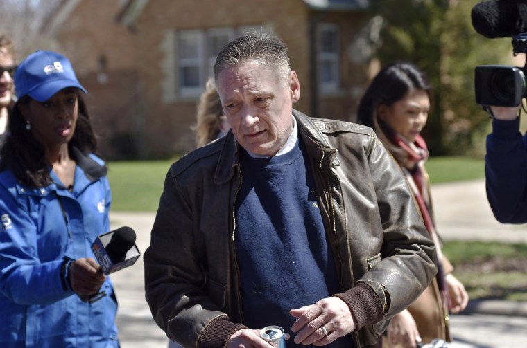 Image: Andrew Freund, Sr., the father of the missing 5-year-old, walks near his home in Crystal Lake, Illinois, on April 19, 2019.