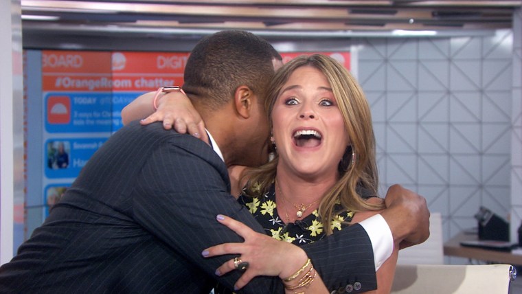Craig Melvin reacting to Jenna Bush Hager's pregnancy announcement on TODAY