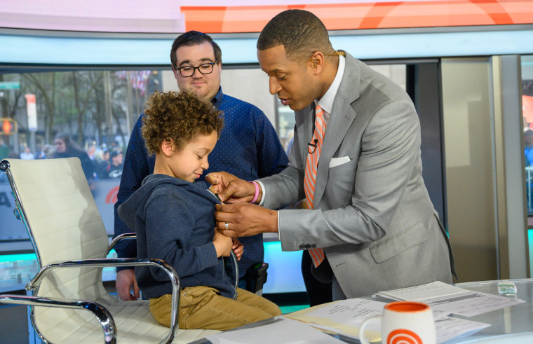 Craig Melvin and son Delano shared a special moment in Studio 1A in April on Take Our Daughters and Sons to Work Day.