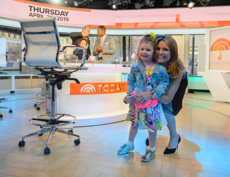 Savannah Guthrie and her daughter, Vale, in Studio 1A