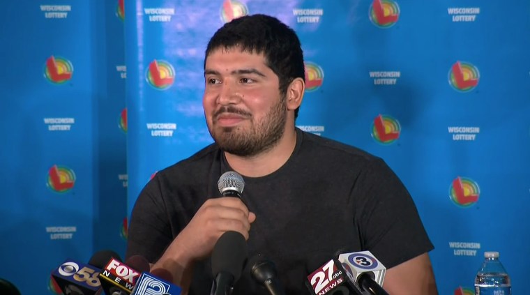 Manuel Franco, the winner of a Powerball lottery ticket in Wisconsin worth an estimated $768 million.