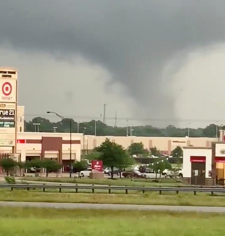 Image: A tornado is seen in Bryan, Texas