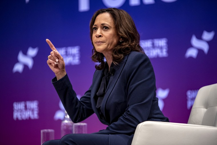 Image: DSen. Kamala Harris, D-Calif., speaks during the "She The People" forum in Houston on April 24, 2019.