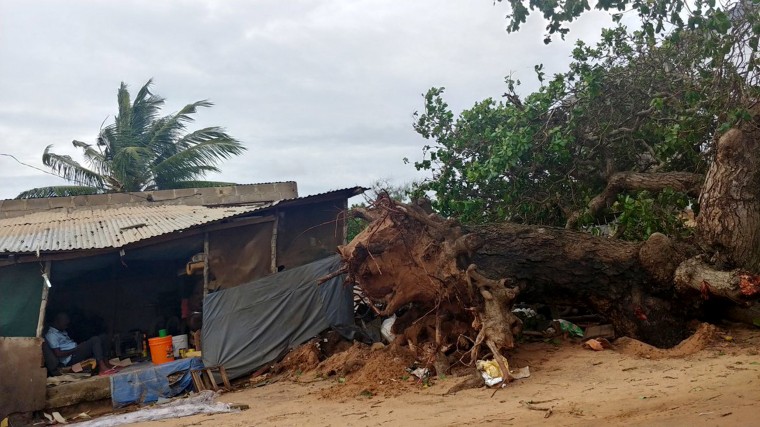 Image: Damage on the beach in Pemba, Mozambique during Cyclone Kenneth