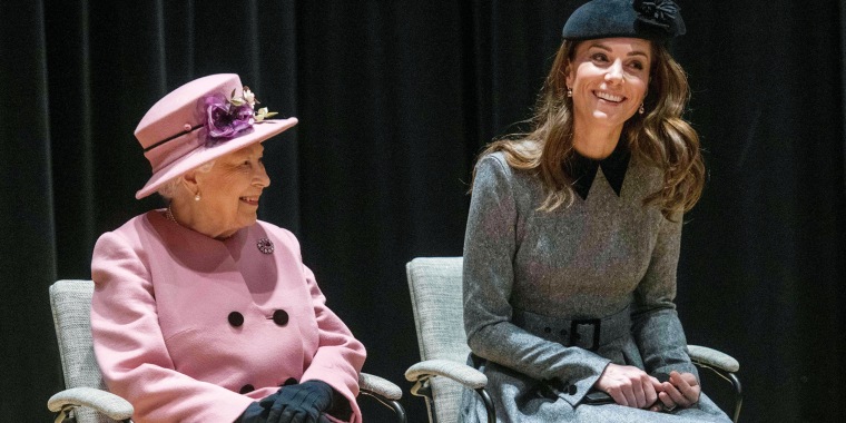 Queen Elizabeth II and former Kate Middleton