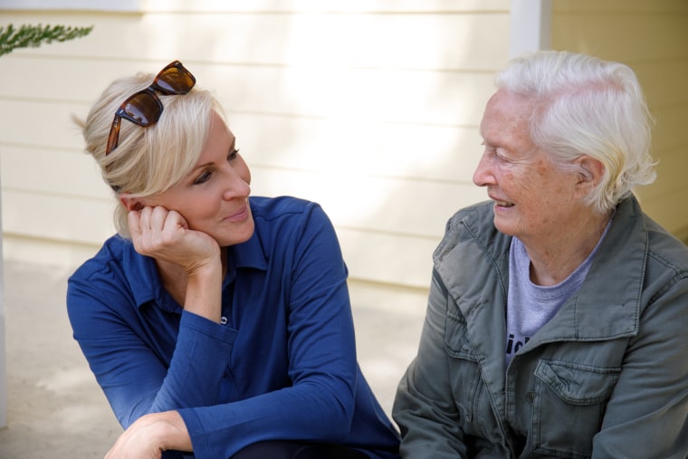 Mika Brzezinski and her mother, Emilie Brzezinski, at their home in Florida.