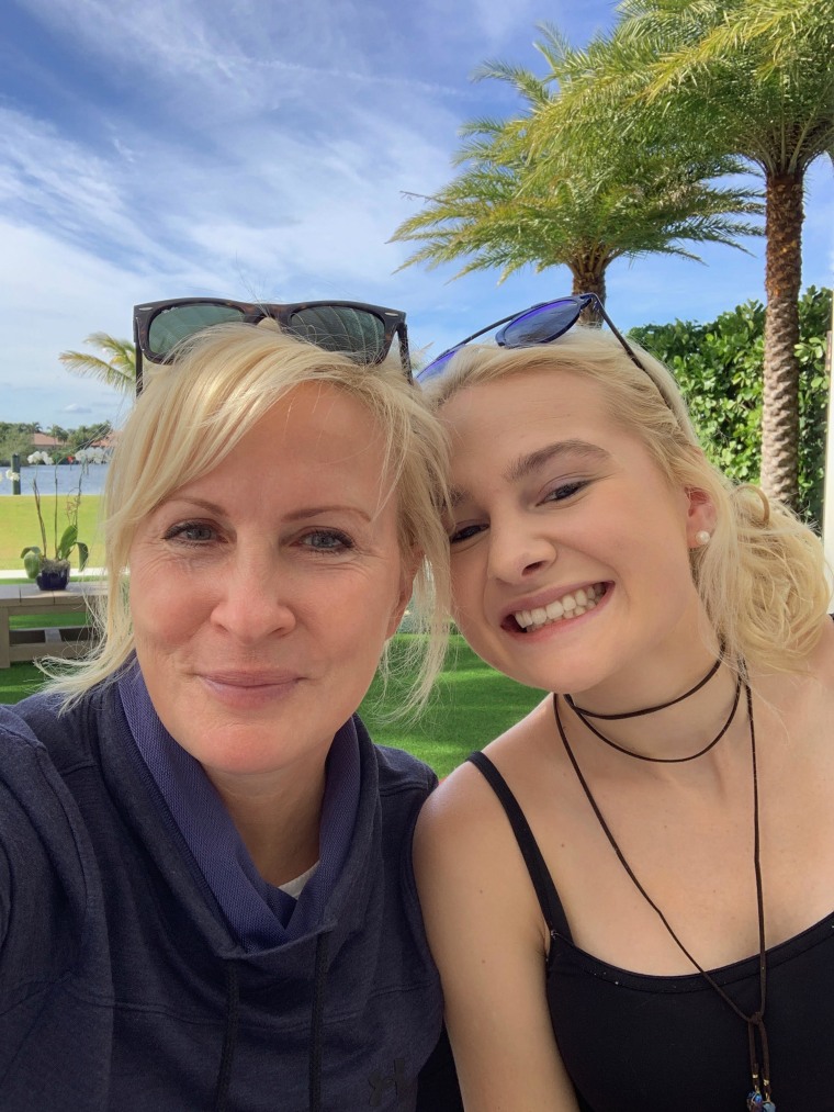 Mika Brzezinski and her daughter, Emilie, at Brzezinski's home in Florida.