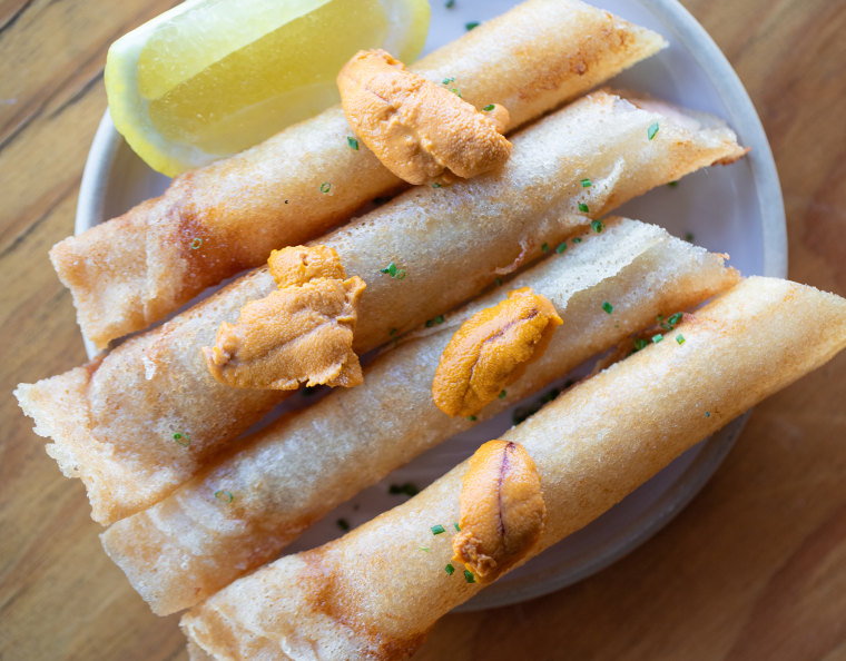 Image: The lumpia at Ma'am Sir in Los Angeles is made with sea urchin and shrimp