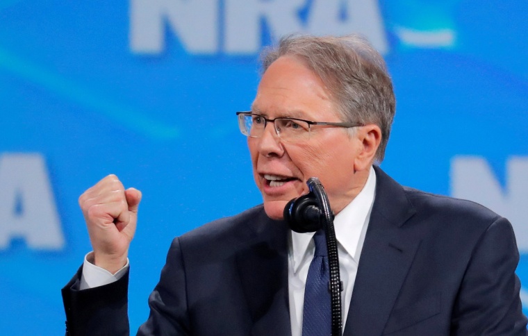 Image: Wayne LaPierre speaks at the NRA annual meeting in Indianapolis