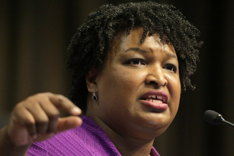 Image: Former Georgia gubernatorial candidate Stacey Abrams speaks during the National Action Network Convention in New York.