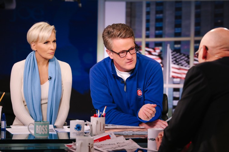 "Morning Joe" co-hosts Mika Brzezinski and Joe Scarborough at Rockefeller Center in New York City on Jan. 14, 2016.