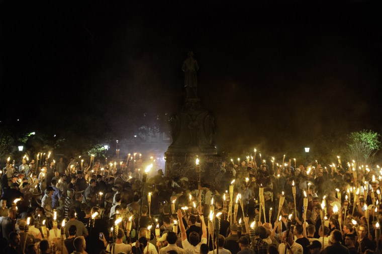 Image: Alt Right, Neo Nazis hold torch rally at UVA