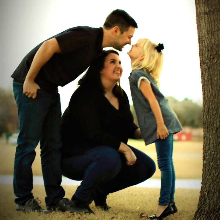 Stepmomming.com founder Kristen Skiles is pictured with her husband and stepdaughter.
