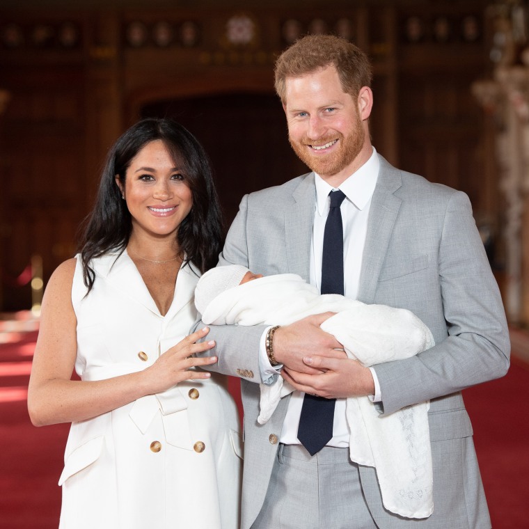 The Duke &amp; Duchess Of Sussex Pose With Their Newborn Son