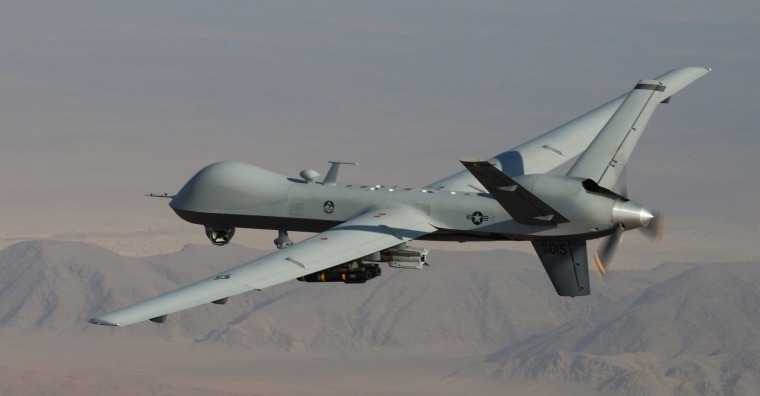 A Reaper drone during a combat mission over Afghanistan.