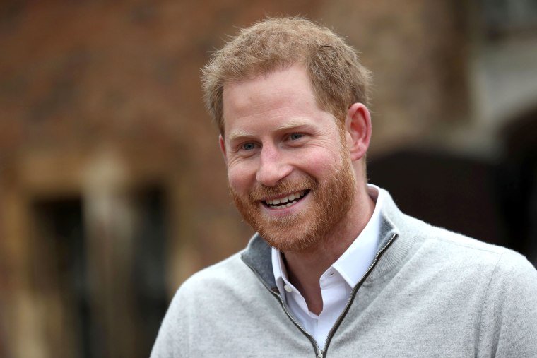 Image: Britain's Prince Harry, Duke of Sussex, speaks to members of the media at Windsor Castle in Windsor, west of London