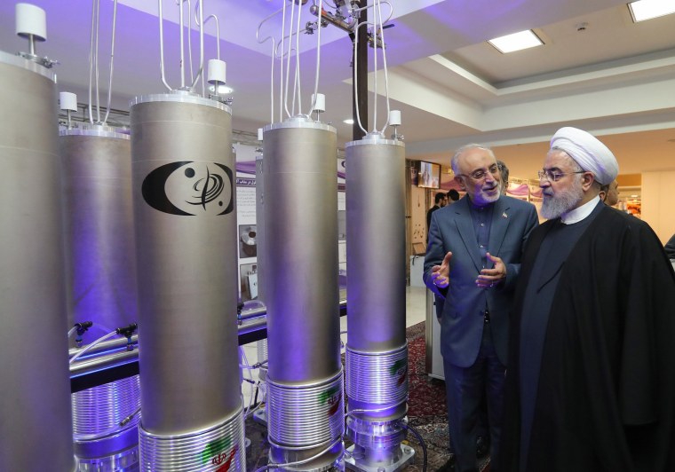 Image: Iranian President Hassan Rouhani, right, and nuclear official Ali Akbar Salehi 