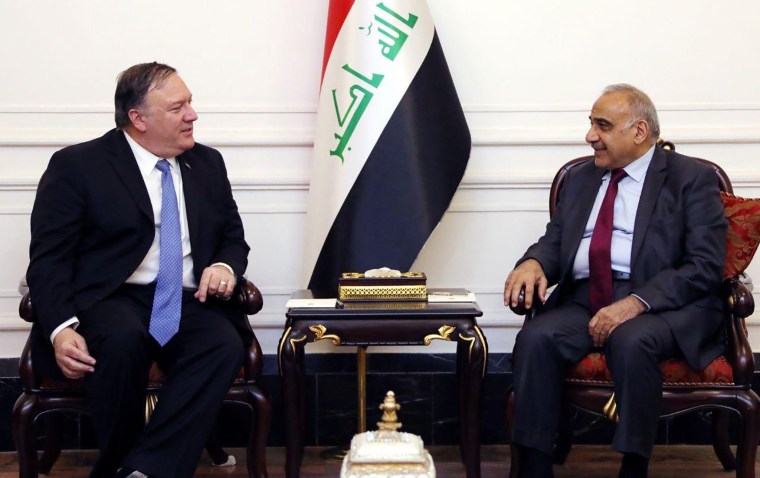 Image: Adel Abdul Mahdi, Mike Pompeo