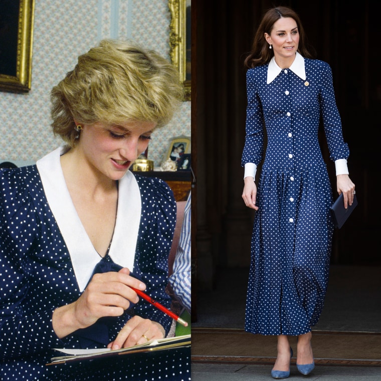 Duchess Kate channels Diana in polka-dot dress