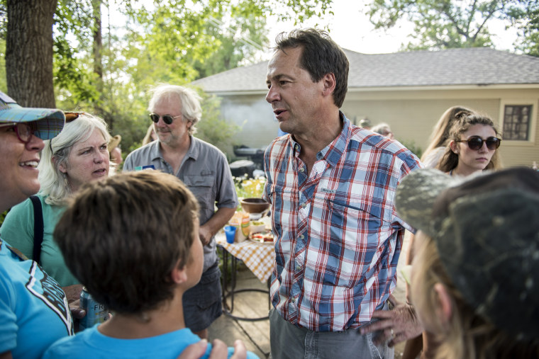 Image: Montana Governor Steve Bullock campaigns at a gathering of Democrats in Livingston on July 2, 2016.