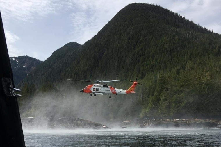 Image: U.S. Coast Guard searches for survivors from downed aircraft in the vicinity of George Inlet near Ketchikan Alaska