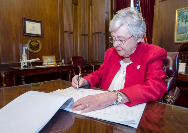 Alabama Governer Kay Ivey signed into law the Alabama Human Life Protection Act, on May 15, 2019.