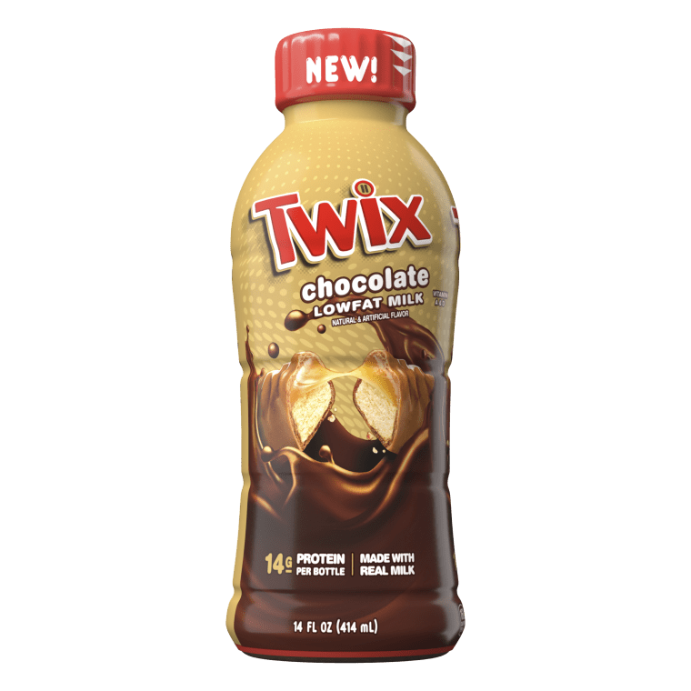 Enjoy a Twix bar in drinkable form with new Twix Flavored Chocolate Milk.