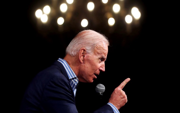 Image: Former Vice President Joe Biden speaks at a campaign stop in Des Moines, Iowa, on May 1, 2019.