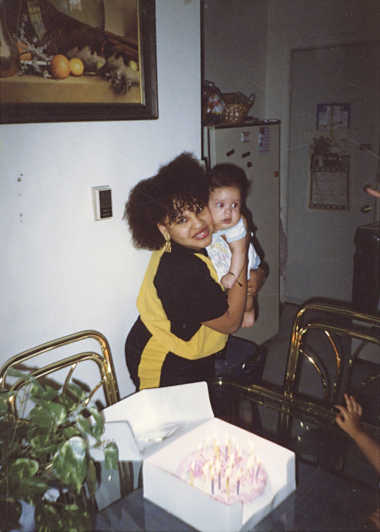 LeJuan James, then Rick Atiles, with his mom in Providence, Rhode Island, in 1990.