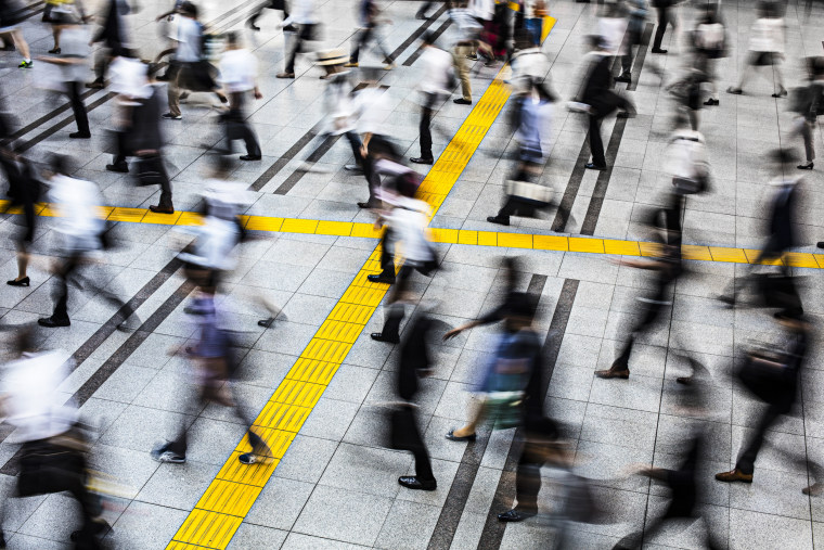 Commuters in a station at Tokyo