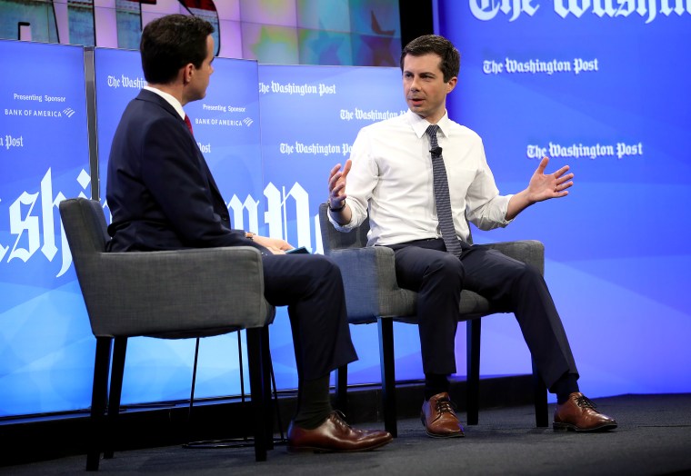 Image: Democratic Presidential Candidate Pete Buttigieg Interviewed At The Washington Post