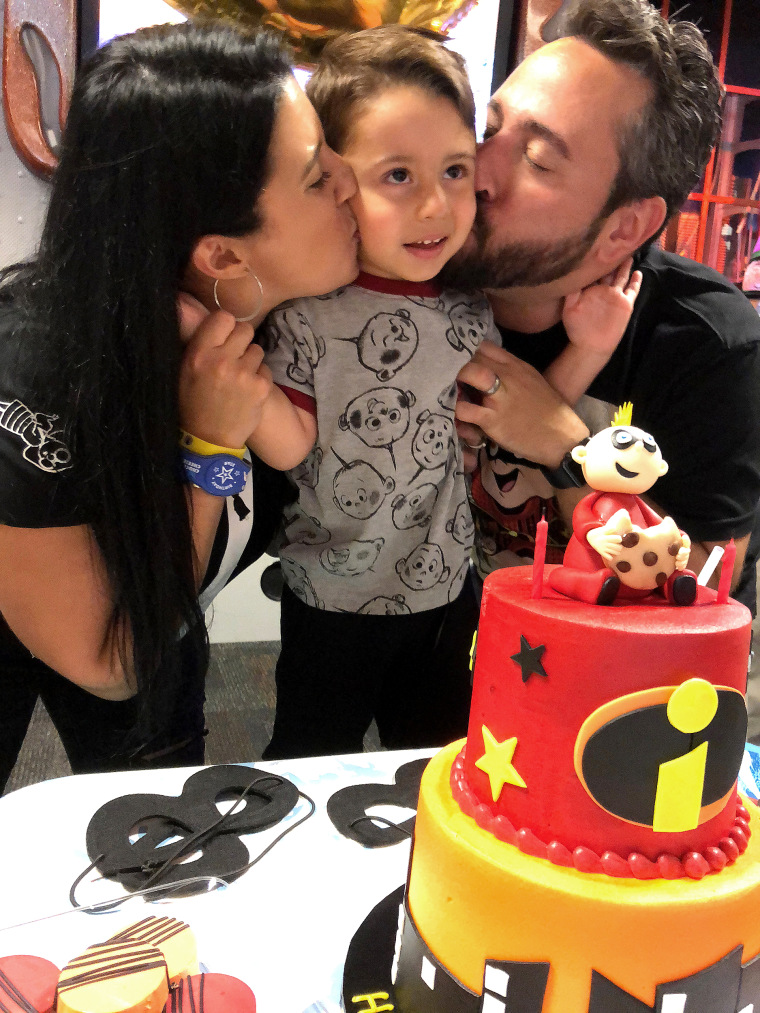 Matteo Almeida celebrates his third birthday. Matteo received the experimental drug Zolgensma when he was 27 days old.