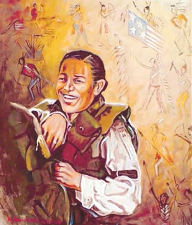 A painting of U.S. Army Specialist Lori Piestewa.