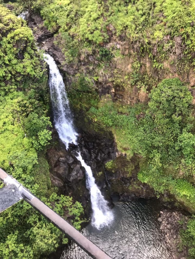A waterfall in the area where Amanda Eller was found.