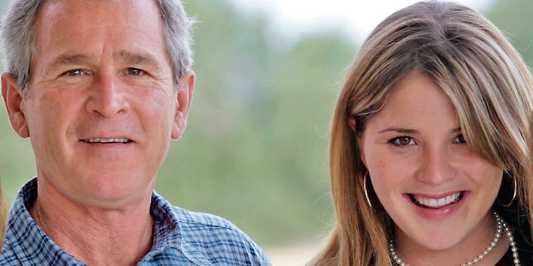 US PRESIDENT GEORGE W BUSH (2L) WITH HIS WIFE LAURA