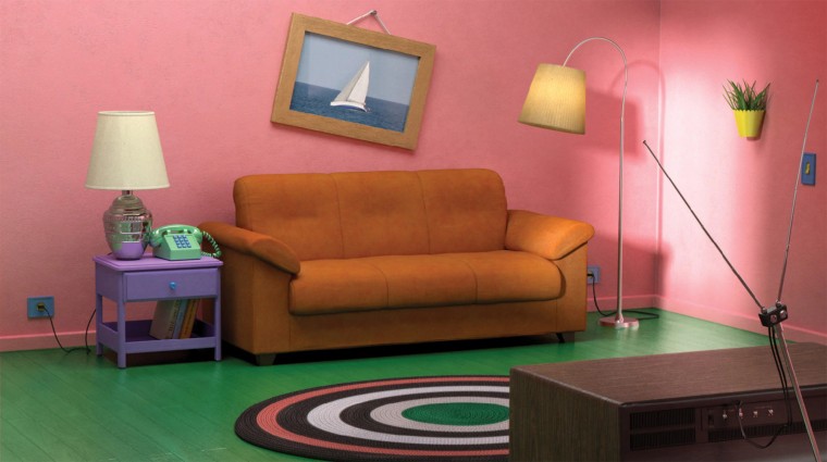 Tilted painting and all, IKEA brought the fictional Simpsons' set into a tangible living room design.