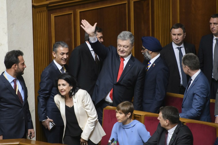 Image: Ex-President Petro Poroshenko during inauguration of President-elect Volodymyr Zelensky in the Ukrainian parliament in Kiev