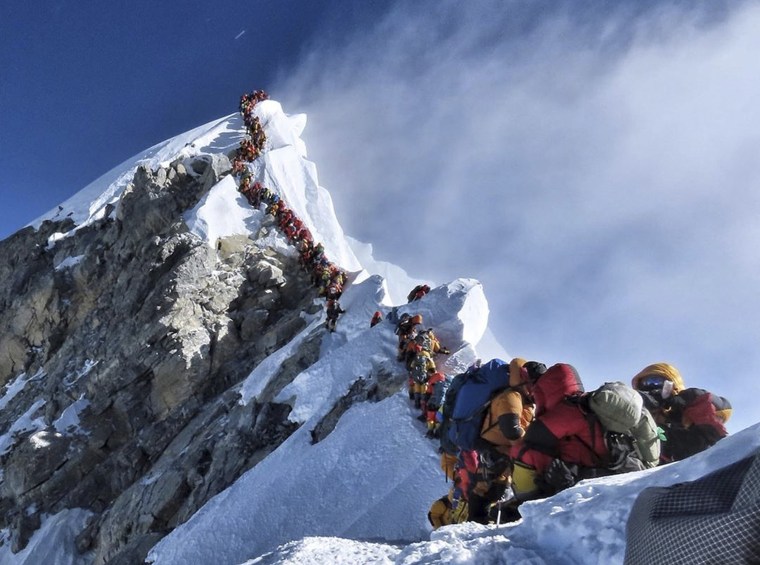 Image: A path on Mount Everest on May 22