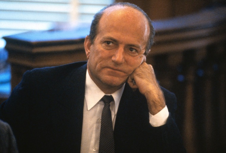 Image: Claus Von Bulow at defense table in court in Newport, Rhode Island during a pretrial hearing