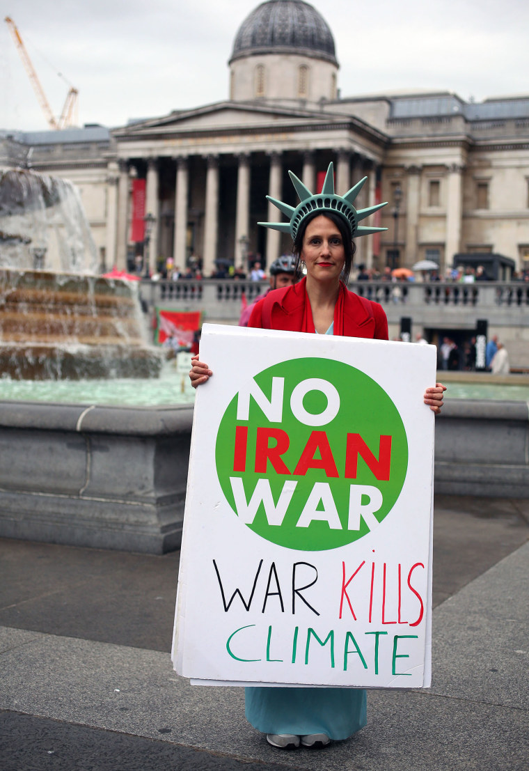 Image: Nilufar Ashtari takes part in the demonstration against President Donald Trump in London