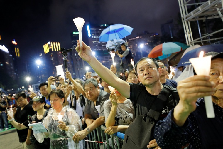 Image: 30th anniversary of the crackdown of Beijing's Tiananmen Square in 1989, in Hong Kong