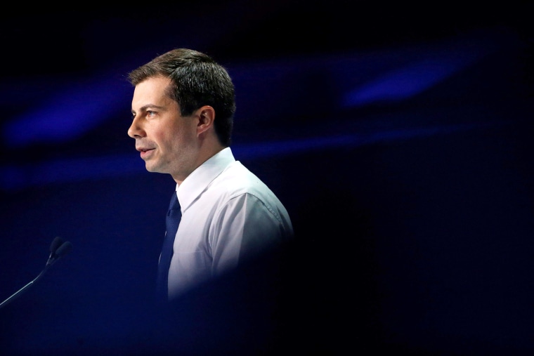 Image: Democratic presidential candidate and Mayor of South Bend, Indiana Pete Buttigieg speaks during the California Democratic Convention