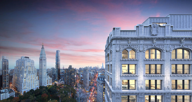 CG imagery of 212 Fifth Avenue, located in downtown New York near Madison Square Park.