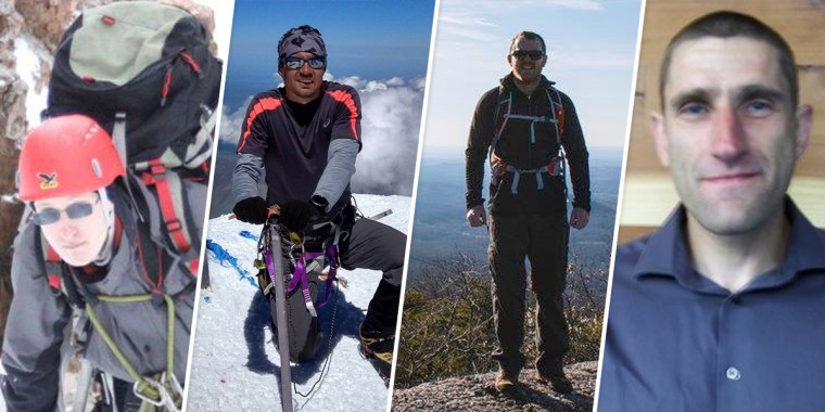 Image: Vasily Aushev, Kostya Toporov, Ruslan Khasbulatov and Yevgeniy Krasnitskiy were rescued from Mount Rainier in Washington state.