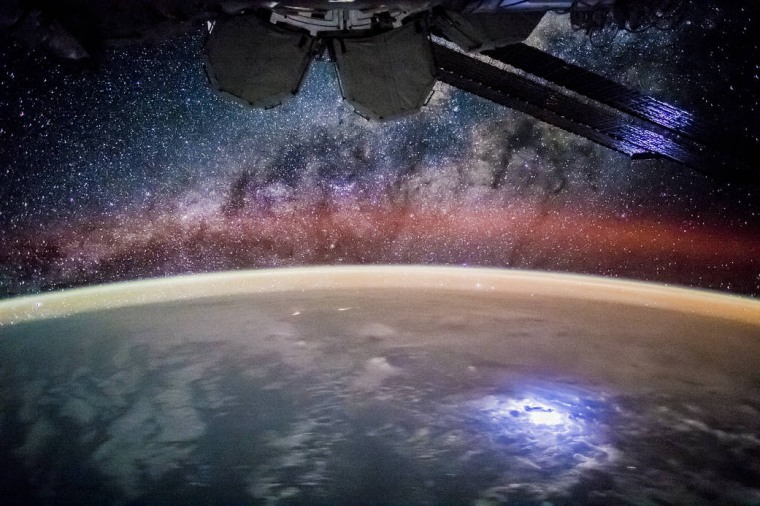 Astronauts aboard the International Space Station see the world at night on Aug. 9, 2015.