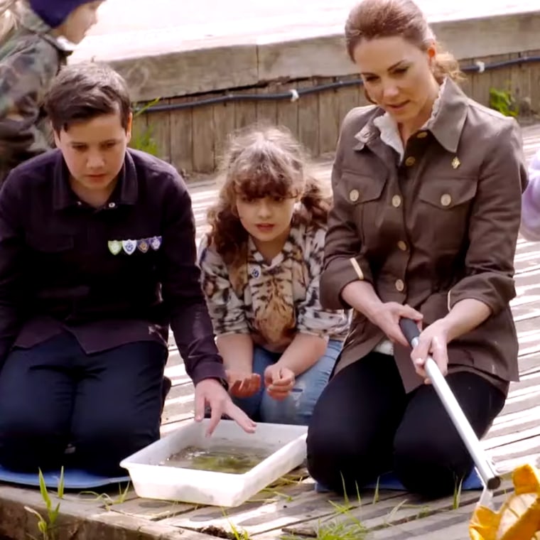 The Duchess of Cambridge joins a ground of Blue Peter fans for some fun outdoor activities