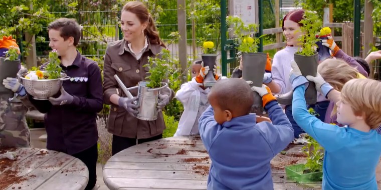 The Duchess of Cambridge joins a ground of Blue Peter fans for some fun outdoor activities