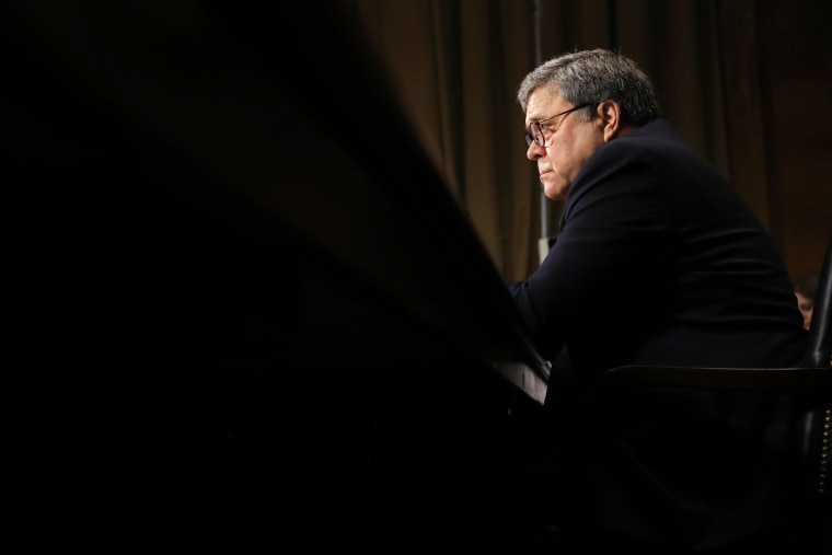 Image: Attorney General William Barr testifies before the Senate Judiciary Committee on May 1, 2019.